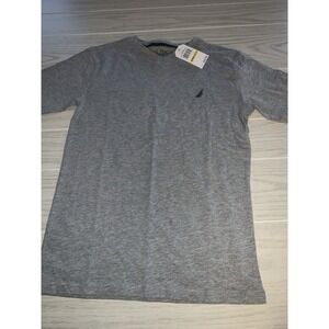 Nautica T-Shirt Tee Youth Boy's Medium (10-12) Gray Short Sleeve Logo New‎